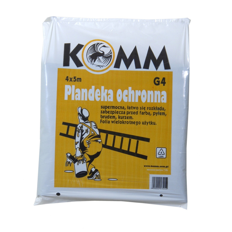 PLANDEKA OCHRONNA 4x5 CZARNA BUDOWLANA GRUBA FOLIA