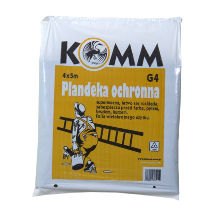 PLANDEKA OCHRONNA 4x5 CZARNA BUDOWLANA GRUBA FOLIA