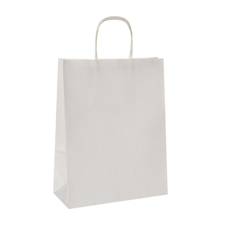 TORBA PAPIEROWA KRAFT 24X11X31 CM EKO Z UCHEM SZNURKOWYM BIAŁA 240X310 /50 SZTUK/