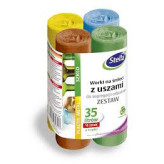 WORKI NA ŚMIECI 35 L DO SEGREGACJI ZESTAW 4x10 SZTUK / ZIELONE,BRĄZ,NIEBIESKIE,ŻÓŁTE/