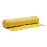 WORKI NA ŚMIECI 160 L ŻÓŁTE SEGREGACJA PLASTIK - METAL  90x110 CM 1 ROLKA /10 SZTUK/