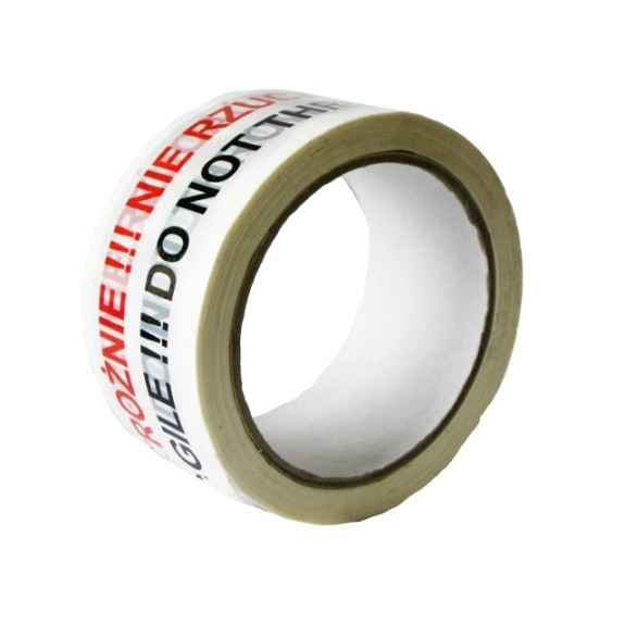 Taśma OSTROŻNIE NIE RZUCAĆ!!! DO NOT THROW /( 100 rolek)