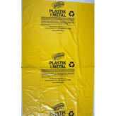 WORKI NA ŚMIECI 120 L DO SEGREGACJI ODPADÓW PLASTIKOWYCH I METALOWYCH LDPE ŻÓŁTE /10 SZTUK/