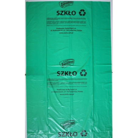 WORKI NA ŚMIECI 120 L DO SEGREGACJI ODPADÓW SZKLANYCH LDPE ZIELONE  1 ROLKA /10 SZTUK/